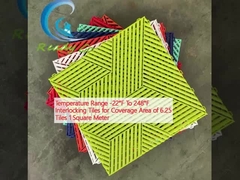 Intervallo di temperatura da -22°F a 248°F Piastrelle interconnesse per una superficie di copertura di 6,25 piastrelle per 1 metro quadrato