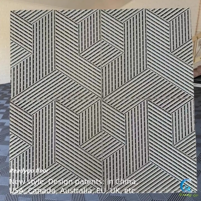 3D RIB Pattern Interlocking Garage Piastrelle di pavimento impermeabile Facile da pulire