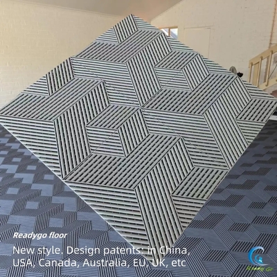 25000Lbs di plastica interlocking piastrelle di pavimento garage 3D Cubico 400x400mm