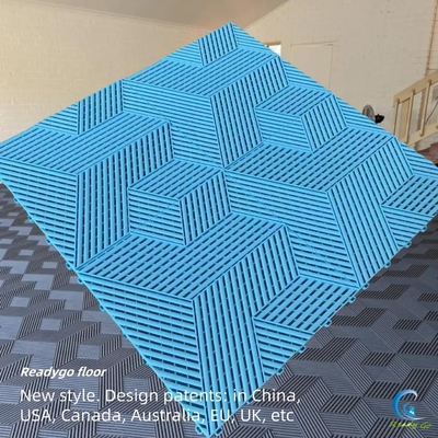 Piastrelle blu flessibili per pavimenti di garage 3D interlocking