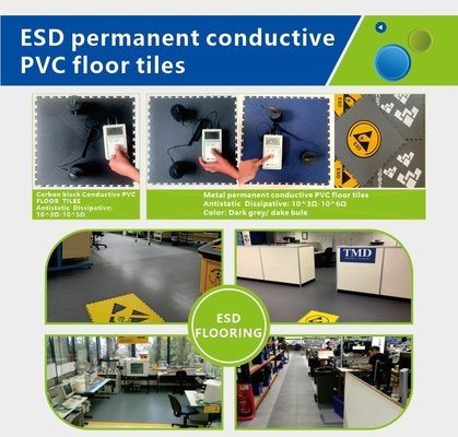 Piastrelle per pavimenti ESD conduttive, piastrelle in PVC antistatiche